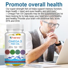 Omega 3 Fish Oil Capsules 3x strength 3600mg EPA & DHA,Highest Potency 60/120pcs