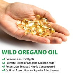 Oil Oregano Oil 6000mg 300 Softgel with Black Seed Organic 200mg Immune Support
