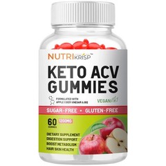 Nutrikrisp Keto ACV Gummies, 1200 mg, 60 Count, Sugar-free, Gluten-free