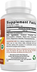 Best Naturals Inositol 1000 mg 120 Tablets – Also Called Vitamin B8