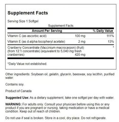 Swanson Cranberry Whole Fruit Concentrate – Super Strength 420 mg 60 Softgels