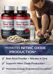 2 Pack Beet Root Capsules 180 Count, Nitric Oxide Support Vegetarian Non-GMO