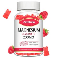 Magnesium Glycinate Gummies 60 Count Raspberry Relaxation