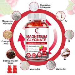 2Packs Magnesium Glycinate Gummies Bone,Heart Nervous System Health Supplement