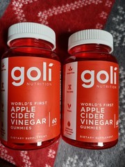 Goli Nutrition Apple Cider Vinegar Gummies 60 Count Two Bottles Exp 11/2027