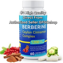 Premium Berberine HCL with Ceylon Cinnamon 1200mg Capsules Supplement Support
