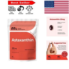 Astaxanthin 12mg with MCT Oil | 45 Softgels, Triple Strength Antioxidant