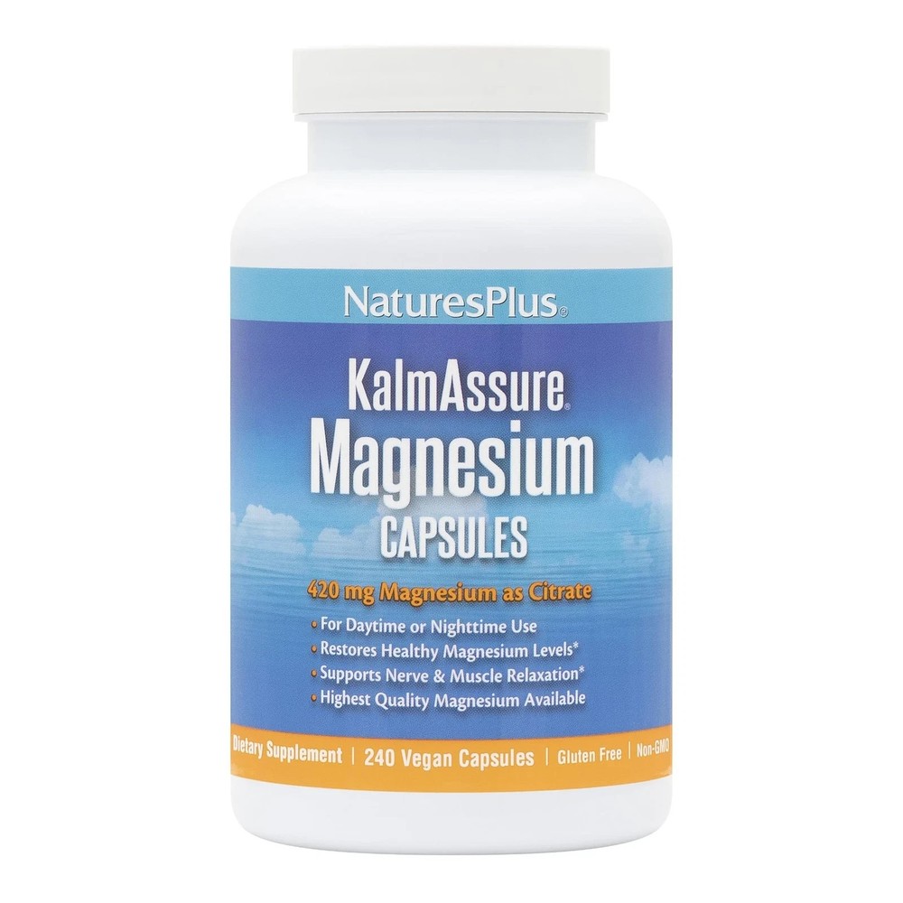 Natures Plus KalmAssure Magnesium – 240 Vegan Capsules – Highly Bioavailable …