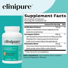 Elimipure Daily Gut Care Capsules Herbal Intestinal Cleanse Detox Supplement