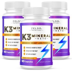 ZELSO (3 Pack) K3 Mineral Weight Loss Pills for Women 60 Count (Pack of 3)
