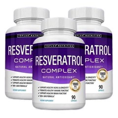 3PCS Resveratrol Supplement 1800mg Natural Antioxidant