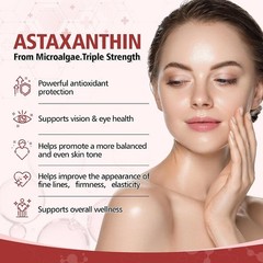Astaxanthin 12mg Softgels 180 Count Natural Antioxidant Supplement 6 Month