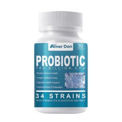 Probiotics 100 Billion CFU Potency Digestive Enzymes Immune Health Relieve Gas