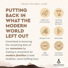 Grassfed Supplements Ancestral Beef Liver-180Capsules 500mg EA Exp 07/2028