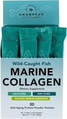 Set Marine Collagen Peptides Powder Stick Packs. Wild-Caught Fish 30 Single Use