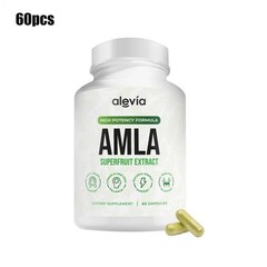 2 X Alevia Organic Amla Capsules 1000mg Indian Gooseberry Antioxidant Supple 60c