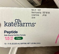 Kate Farms Peptide 1.5 Adult Formula Plain (12 unit cases) 2026 expirations