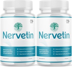 2PK Nervetin Stress, Nerve & Relaxation Support Supplement Bacopa Ginkgo Biloba
