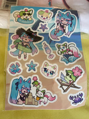 GamerSupps Waifu Creator Cup: Silvervale Summer Set Lot Sticker & Beach Towel