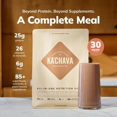 KaChava Meal Replacement Powder Protein Shake, Chocolate, 30 Servings, 4.16 LB