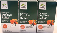 Terry Naturally Omega-7 Dry Eye Relief Lot of 3=180 Softgels Exp. 07/2026