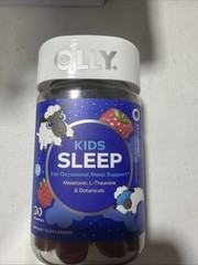 OLLY Kids Sleep Gummy 0.5mg Melatonin Raspberry Flavor – 90 Count *EXP 01/2027*