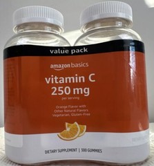 Amazon Basics Vitamin C 250 mg Gummies, Orange, 300 Count Total Exp. 09/2025