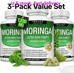 Toplux Moringa Capsules – 3-Pack – 1200mg – 270 Capsules – Vegan, Non-GMO