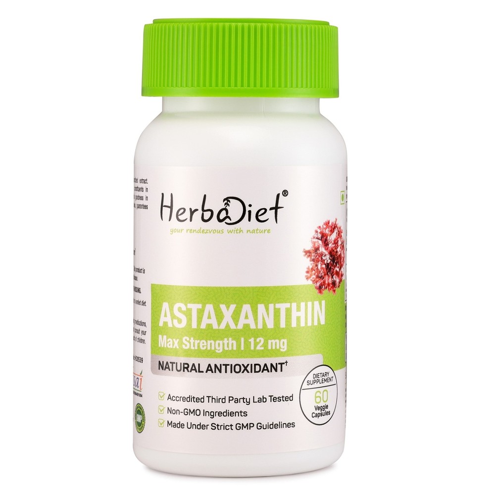 Astaxanthin 12mg Capsules – High Strength Antioxidant for Heart & Skin Health
