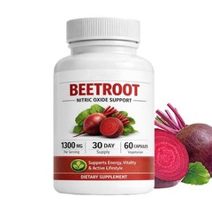 Beetroot Capsules 1300mg Per Serving, Plant-Based Beet Root Extract Supplement