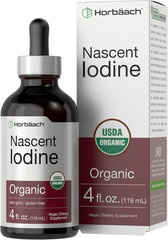 Nascent Iodine Drops 325mcg | 4 fl oz Organic Liquid | Vegan Non GMO Gluten Free