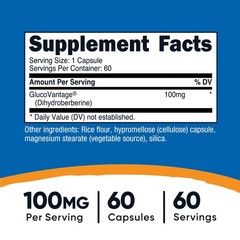 Nutricost Dihydroberberine Capsules (100mg, 60 Capsules) – Vegan, Gluten Free
