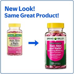 (3 pack) Spring Valley Extra Strength Hair Skin, 5000 Mcg Biotin, 120 Count