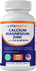 Vitamatic Calcium Magnesium Zinc D3 Boron | 365 Coated Tablets