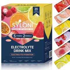 Syloni Electrolytes Powder Packets, Trial Variety Pack(20 Sticks), Sugar Free…