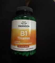Swanson Vitamin B1 Thiamin 100 mg 250 Capsules Energy & Metabolism Supplement