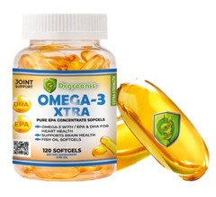 Ultra Pure Omega 3 Fish Oil 2600mg Small, Potent, Joint SUPPORT Relief XL 120