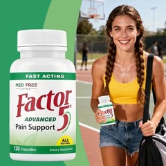 1-3Pack Med Free Living Factor 5 Joint Muscle Support Capsules 120 Count