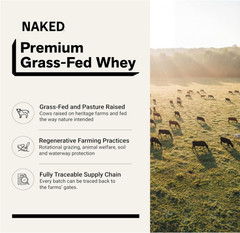 NAKED Whey Vanilla Protein Powder, Grass-Fed, 24 Servings, NSF Certified