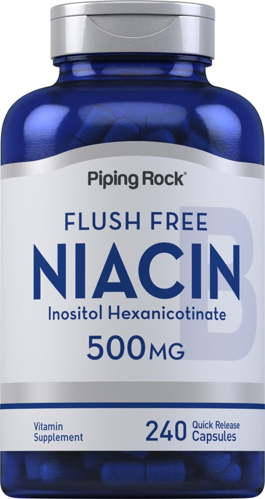 Niacin Flush Free 500mg | 240 Capsules | Vitamin B3 Supplement | By Piping Rock