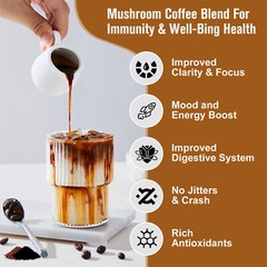 70g Organic Mushroom Coffee–Reishi,Cordyceps, Lion’s Mane,Turkey Tail Mushrooms