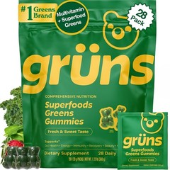 SEALED! Gruns Superfoods Greens Gummies 224ct (28 Packs) Sugar-Free Exp. 12/26