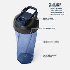 Yonder Helimix Vortex Blender Shaker Bottle Holds up to 27Oz | No Blending Ball