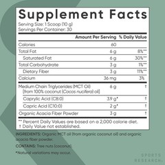Unflavored Organic MCT Oil Powder Keto & Vegan MCTs C8 C10 Non-GMO & Gluten Free