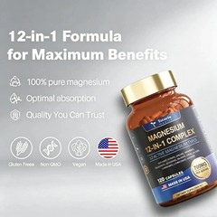 Totaria Magnesium 12-in-1 Complex ,12 Active Forms for Muscle & Relaxation,700mg