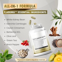 White Kidney Bean 5,000mg – High Potency with Garcinia Cambogia Ceylon Cinna…