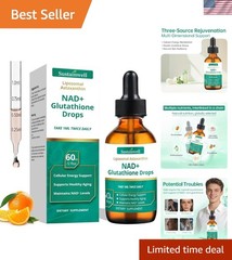 Fast-Absorbing Liposomal NAD+ & Glutathione Drops for Healthy Aging – 2.04 Fl Oz