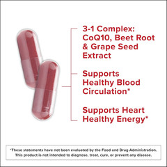 Blood Pressure Support, 3 in 1 Beets + Coq10 + Grape Seed Extract, Beet Root Cap