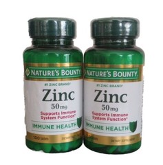 Nature’s Bounty Zinc Supplement 50 mg Caplets 100 ea Lot of 2 Exp 04/2029