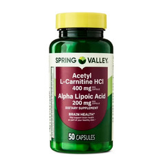Acetyl L-Carnitine HCI 400 Mg Alpha Lipoic Acid 200 Mg Brain Booster, 50 Caps